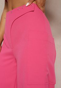 Renee - Fuksjowe Spodnie z Szerokimi Nogawkami High Waist Nestajoan. Stan: podwyższony. Kolor: różowy #4