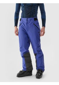 4f - Spodnie narciarskie membrana Dermizax 20000 męskie - granatowe. Kolor: niebieski. Materiał: poliester, materiał, dzianina. Technologia: Dermizax. Sezon: zima. Sport: narciarstwo
