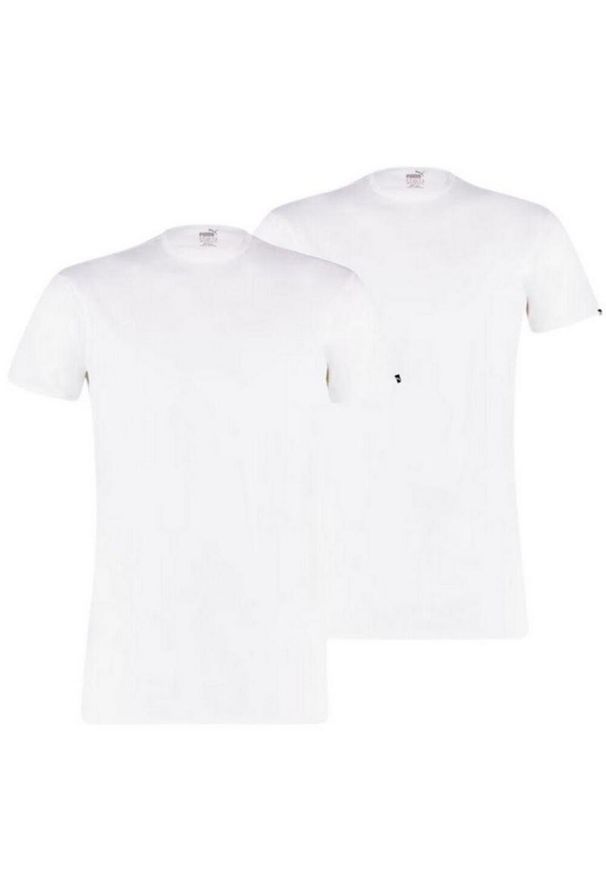 Puma - T-shirt Męski Dekolt W Szpic Basic 2pak. Kolor: biały. Sport: turystyka piesza