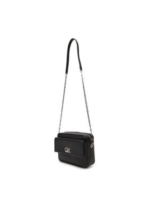 Calvin Klein Torebka Ck Re-Lock Pocket Camera Bag LV04F3102G Czarny. Kolor: czarny. Materiał: skórzane