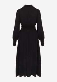 Renee - Czarna Sukienka Elothoe. Okazja: na randkę. Typ kołnierza: kołnierzyk stójkowy. Kolor: czarny. Materiał: koronka. Długość rękawa: długi rękaw. Styl: vintage. Długość: maxi #3