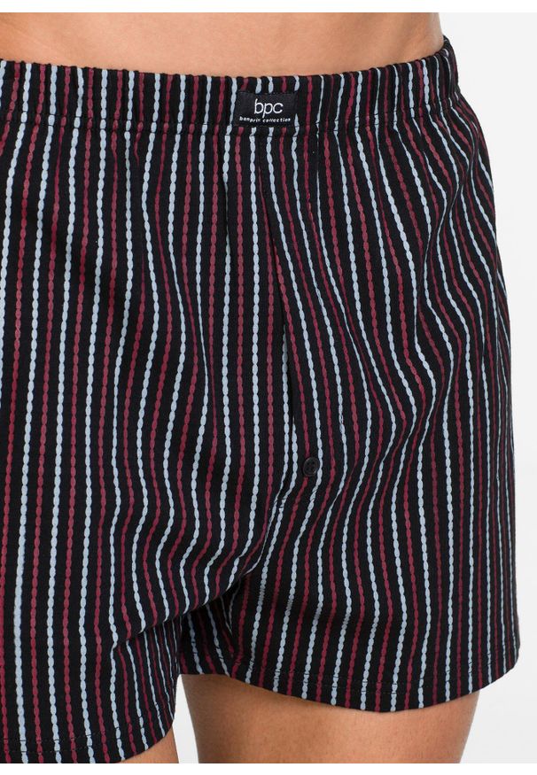 bonprix - Luźne bokserki z bawełnianego dżerseju (3 pary). Kolor: czarny. Materiał: bawełna, jersey