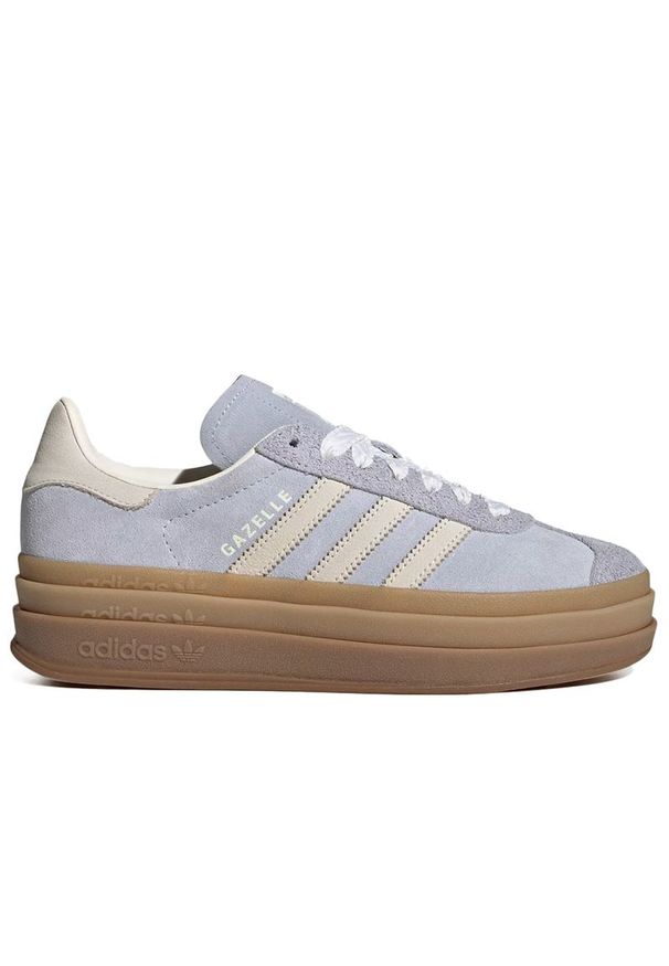 Adidas - Buty damskie adidas Originals Gazelle Bold IH4210 - niebieskie. Okazja: na co dzień. Zapięcie: pasek. Kolor: niebieski. Materiał: zamsz, syntetyk, guma, skóra. Szerokość cholewki: normalna. Wzór: aplikacja, paski. Obcas: na platformie. Model: Adidas Gazelle