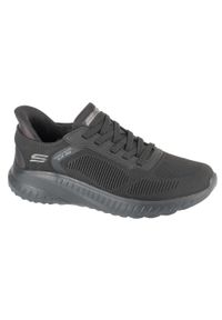 skechers - Buty sportowe Sneakersy męskie, Slip-Ins: BOBS Squad Chaos - Solid Step. Kolor: czarny. Materiał: materiał
