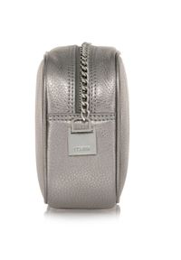 Ochnik - Skórzana metaliczna torebka damska. Kolor: srebrny. Materiał: skórzane. Rodzaj torebki: na ramię #4