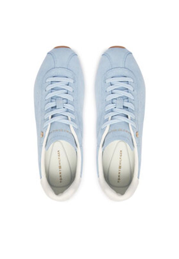 TOMMY HILFIGER - Tommy Hilfiger Sneakersy Th Bella Low Runner Suede FW0FW09189 Błękitny. Kolor: niebieski. Materiał: zamsz, skóra