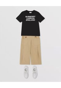BURBERRY CHILDREN - Czarny t-shirt 4-14 lat. Okazja: na co dzień. Kolor: czarny. Materiał: bawełna. Wzór: nadruk. Sezon: lato. Styl: casual
