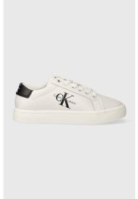 Calvin Klein Jeans sneakersy skórzane CLASSIC CUPSOLE LACEUP LTH WN kolor biały YW0YW01269. Nosek buta: okrągły. Kolor: biały. Materiał: skóra #1