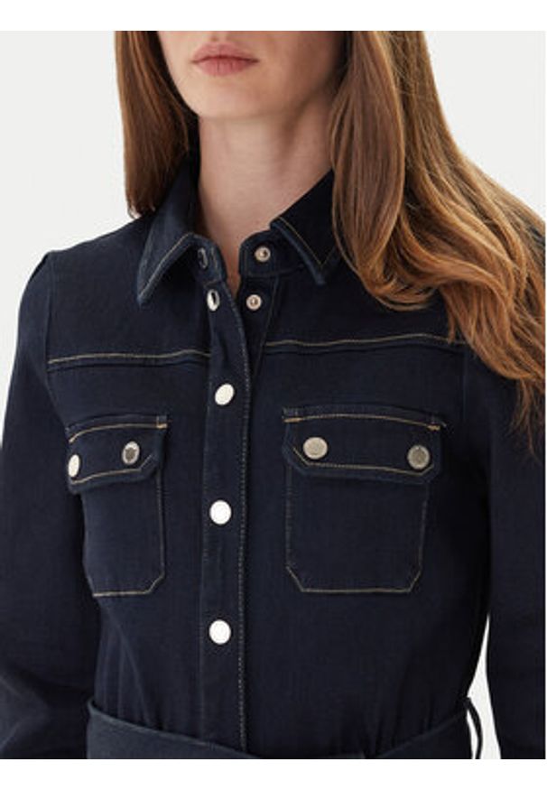 Morgan Sukienka jeansowa 252-RJEANA Granatowy Regular Fit. Kolor: niebieski. Materiał: bawełna