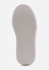 Renee - Białe Chunky Sneakersy VICES z Aplikacją na Platformie ze Żłobieniami Ilunatesa. Kolor: biały. Materiał: jeans. Wzór: aplikacja. Obcas: na platformie #4