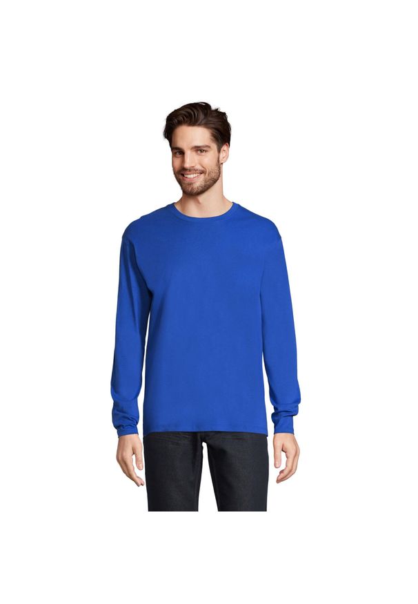 SOL'S - Męska Koszulka Z Długim Rękawem Monarch. Kolor: niebieski. Długość rękawa: długi rękaw. Długość: długie. Sport: turystyka piesza