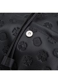 Wittchen - Damski plecak skórzany z monogramem. Kolor: czarny. Materiał: skóra. Styl: sportowy, casual, elegancki