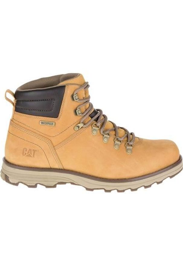 CATerpillar - Buty trekkingowe męskie Caterpillar Sire Waterproof. Wysokość cholewki: za kostkę. Zapięcie: sznurówki. Kolor: żółty. Materiał: materiał. Szerokość cholewki: normalna