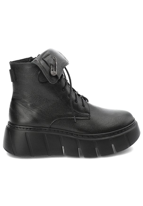 Czarne Botki Armodo Eleganckie Obuwie Damskie. Okazja: na co dzień. Zapięcie: pasek. Kolor: czarny. Materiał: materiał. Styl: elegancki