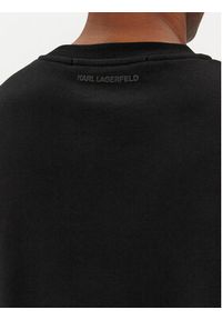Karl Lagerfeld - KARL LAGERFELD Bluza 705427 542941 Czarny Regular Fit. Typ kołnierza: dekolt w karo. Kolor: czarny. Materiał: bawełna