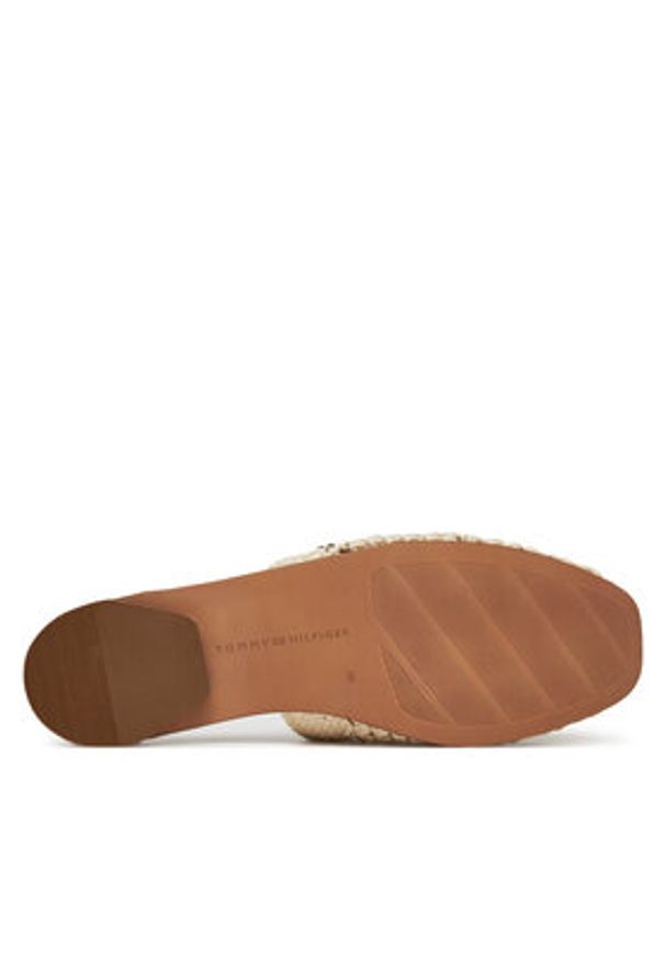 TOMMY HILFIGER - Tommy Hilfiger Klapki Crochet Mule FW0FW08413 Écru. Materiał: skóra