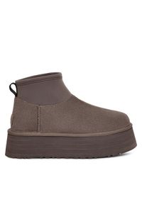 Ugg Śniegowce W Classic Mini Dipper 1168170 Szary. Kolor: szary. Materiał: skóra, zamsz