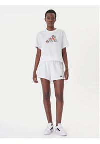 Adidas - adidas Szorty sportowe Essentials Small Logo French Terry Cargo JD9945 Biały Loose Fit. Kolor: biały. Materiał: syntetyk #4