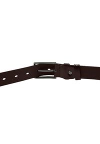 Klasyczny, Skórzany Pasek Męski - Victorio - Orzechowy (Brązowy). Kolor: brązowy. Materiał: skóra. Styl: klasyczny #2