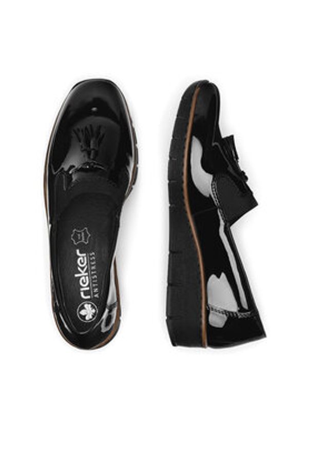 Rieker Półbuty 53751-00 Czarny. Kolor: czarny. Materiał: skóra