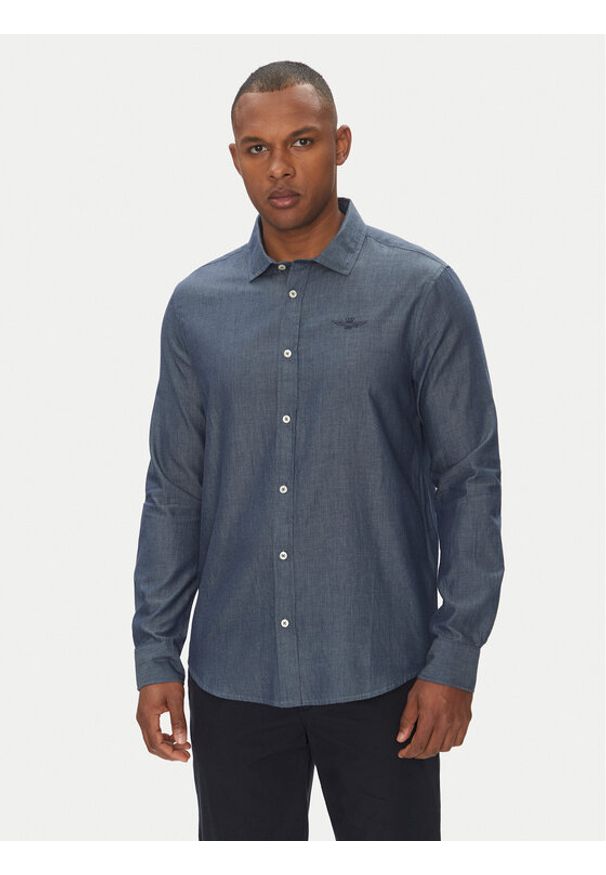 Aeronautica Militare Koszula 251CA1276CT3292 Niebieski Regular Fit. Kolor: niebieski. Materiał: bawełna