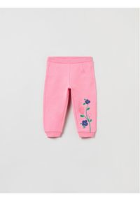 OVS Spodnie dresowe 1621588 Różowy Regular Fit. Kolor: różowy. Materiał: bawełna #1