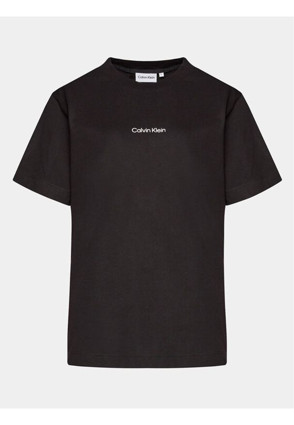 Calvin Klein Curve T-Shirt Inclusive Micro Logo K20K203712 Czarny Regular Fit. Kolor: czarny. Materiał: bawełna