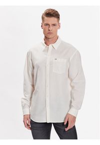 Wrangler Koszula W5D6LOW02 112337482 Écru Relaxed Fit. Materiał: bawełna