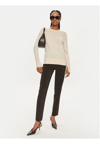 Calvin Klein Sweter K20K207575 Beżowy Regular Fit. Kolor: beżowy. Materiał: wełna