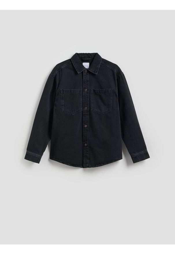 Reserved - Jeansowa koszula comfort fit - czarny. Kolor: czarny. Materiał: jeans