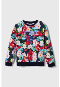 Guess bluza bawełniana dziecięca wzorzysta. Materiał: bawełna. Styl: klasyczny