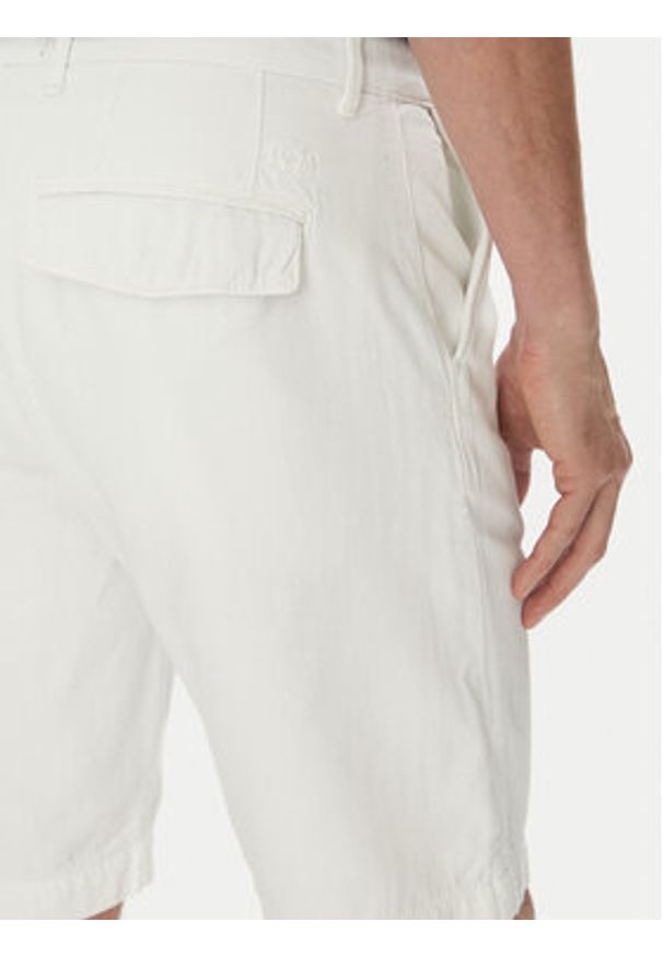La Martina Szorty materiałowe Vics MAB004 TL147 Biały Regular Fit. Kolor: biały. Materiał: bawełna