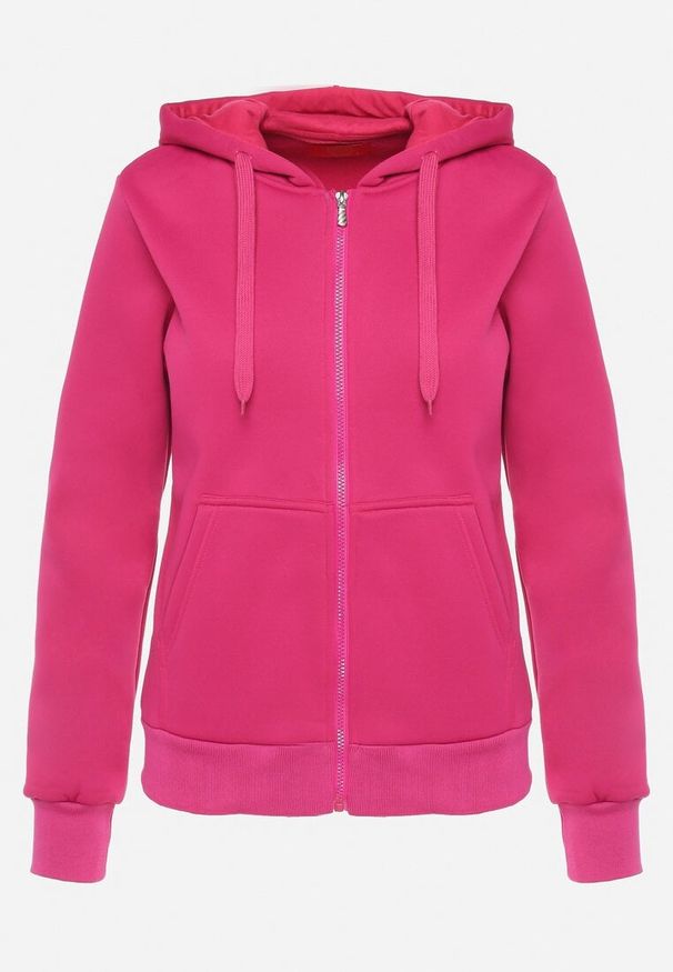 Born2be - Różowa Klasyczna Rozpinana Bluza z Bawełną i Kapturem Arfenia. Okazja: na co dzień. Kolor: różowy. Materiał: bawełna. Długość rękawa: długi rękaw. Długość: długie. Styl: klasyczny