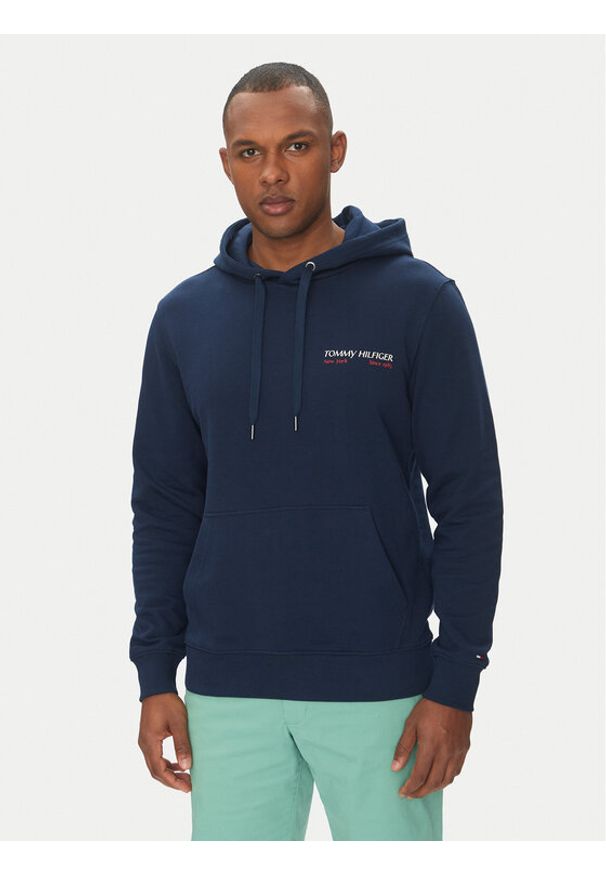 TOMMY HILFIGER - Tommy Hilfiger Bluza Color Photo MW0MW39151 Granatowy Regular Fit. Kolor: niebieski. Materiał: bawełna