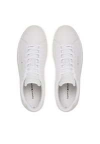 TOMMY HILFIGER - Tommy Hilfiger Sneakersy Th Court Lth Detail Ess FM0FM05367 Biały. Kolor: biały. Materiał: skóra #6
