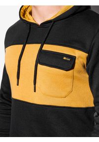 Ombre Clothing - Bluza męska z kapturem B1072 - czarna - S. Typ kołnierza: kaptur. Kolor: czarny. Materiał: bawełna, poliester #1