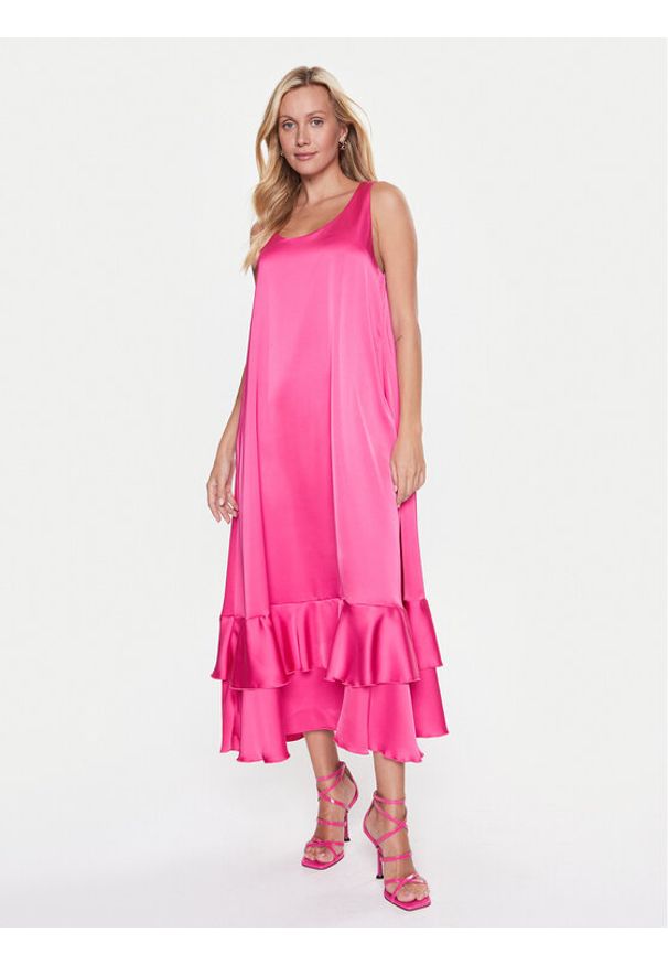Liu Jo Beachwear Sukienka codzienna VA3102 T3416 Różowy Regular Fit. Okazja: na co dzień. Kolor: różowy. Materiał: syntetyk. Typ sukienki: proste. Styl: casual