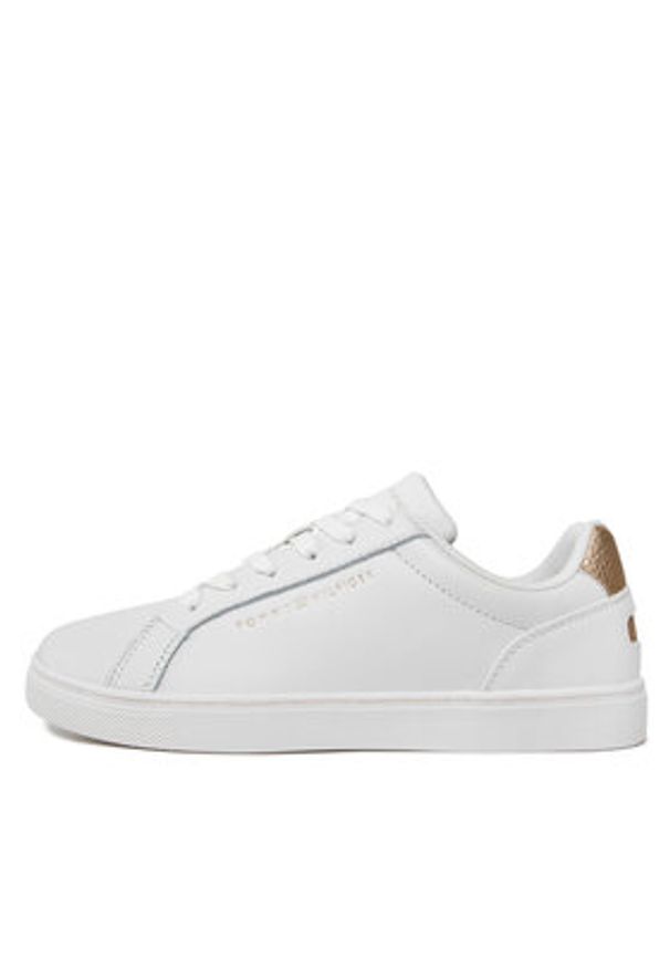 TOMMY HILFIGER - Tommy Hilfiger Sneakersy Essential Cupsole Sneaker Gold FW0FW07869 Écru. Materiał: skóra