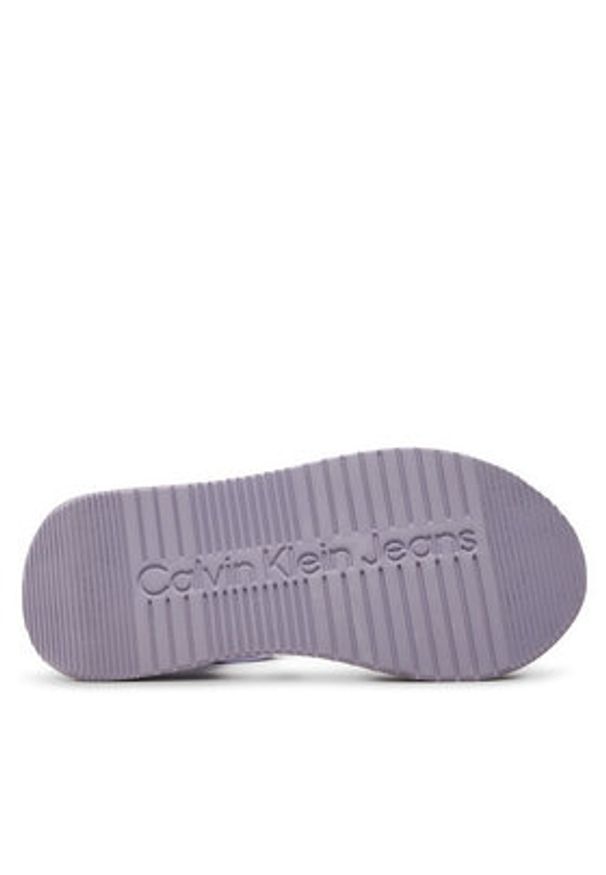 Calvin Klein Jeans Sandały Sandal Velcro Webbing In Mtl YW0YW01480 Fioletowy. Kolor: fioletowy. Materiał: materiał