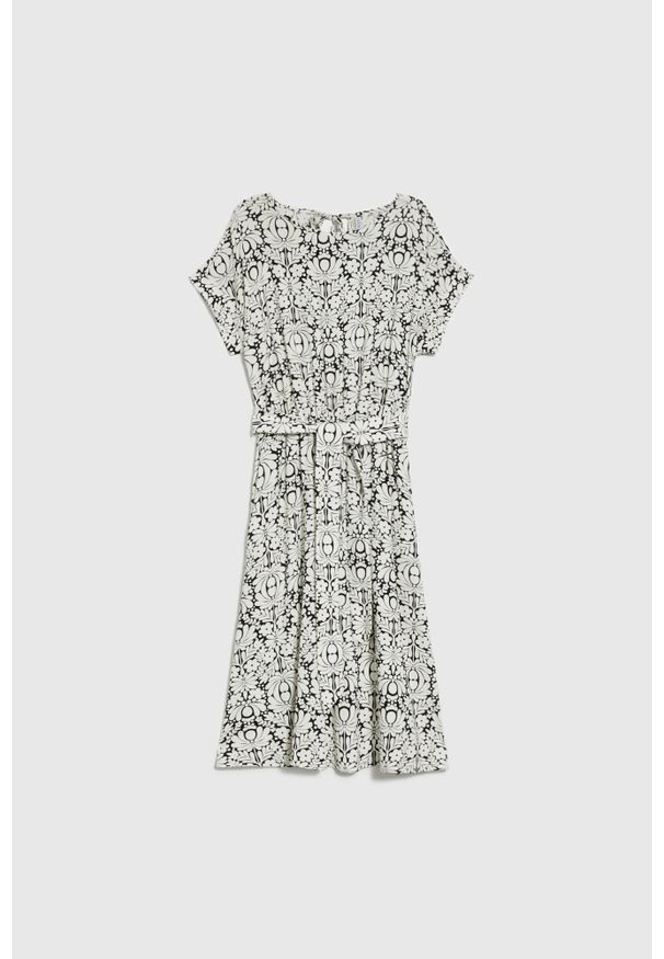 MOODO - Sukienka z wiskozy czarna. Kolor: czarny. Materiał: wiskoza