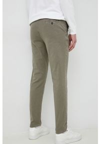 TOMMY HILFIGER - Tommy Hilfiger spodnie z domieszką lnu kolor zielony w fasonie chinos. Kolor: zielony. Materiał: len #3