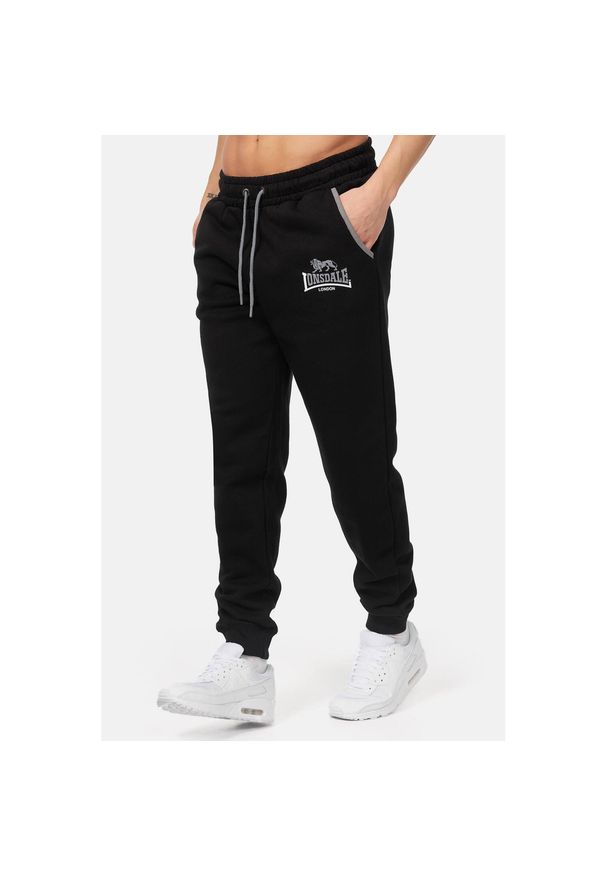 Spodnie do biegania Lonsdale Giffordland. Okazja: na co dzień. Kolor: czarny. Materiał: dresówka. Styl: casual, sportowy