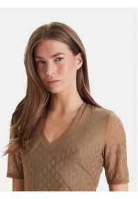 Marciano Guess T-Shirt 5RGP22 6311A Beżowy Regular Fit. Kolor: beżowy. Materiał: syntetyk #5