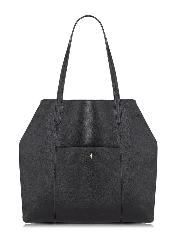 Ochnik - Skórzana torebka damska shopper. Kolor: czarny. Materiał: skórzane. Styl: casual
