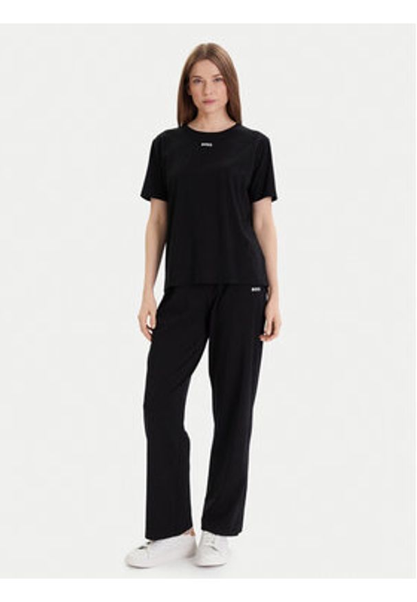 BOSS - Boss Spodnie dresowe 50520148 Czarny Relaxed Fit. Kolor: czarny. Materiał: bawełna