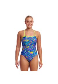 Strój do pływania FUNKITA Stir Crazy - Single Strap. Kolor: wielokolorowy, niebieski