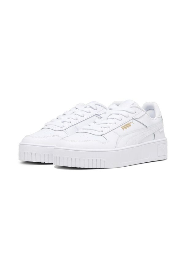 Puma - Młodzieżowe sneakersy Carina Street PUMA White Gold. Kolor: żółty, biały, wielokolorowy. Materiał: tkanina