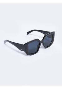 Big-Star - Okulary przeciwsłoneczne damskie czarne Aroni 906. Kolor: czarny. Wzór: aplikacja