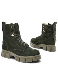 Zielone Trzewiki Pollonus Ocieplane Buty Damskie. Okazja: na spacer. Kolor: zielony. Materiał: skóra, welur, materiał. Szerokość cholewki: normalna. Sezon: zima. Styl: elegancki #6