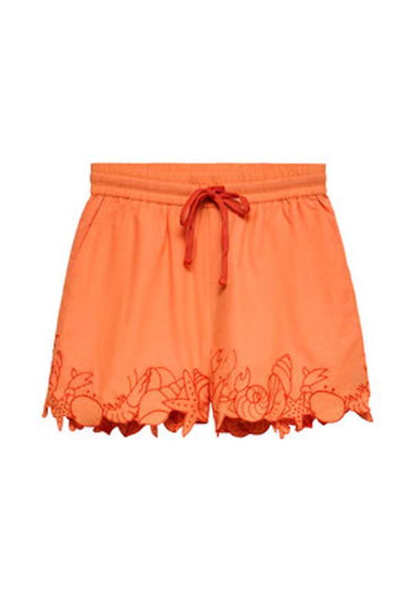 Vero Moda Szorty sportowe Lucia 10350997 Pomarańczowy jasny Regular Fit. Kolor: pomarańczowy. Materiał: bawełna